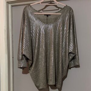 Kim & Cami Silver Metallic Blouse